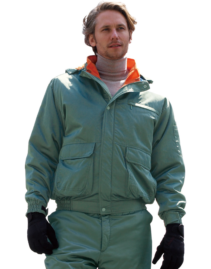 防寒服 防寒着 作業服 自重堂 ダブルライナー防寒ブルゾン 48010 自重堂 JICHODO 48010 ダブルライナー防寒ブルゾン フード付 秋冬 耐寒