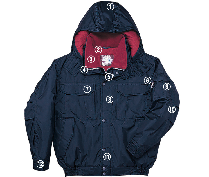 自重堂 JICHODO 48160 防水防寒ブルゾン フード付 秋冬 撥水加工 透湿