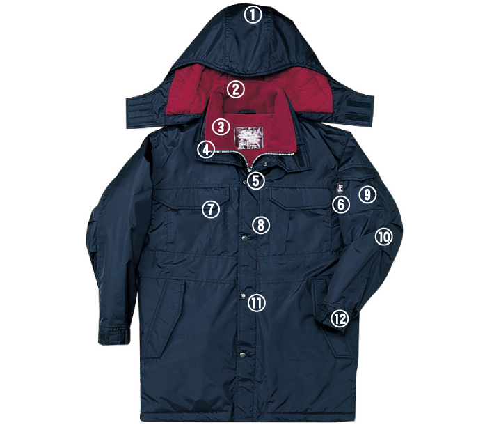 自重堂 JICHODO 48163 防水防寒コート フード付 秋冬 撥水加工 透湿