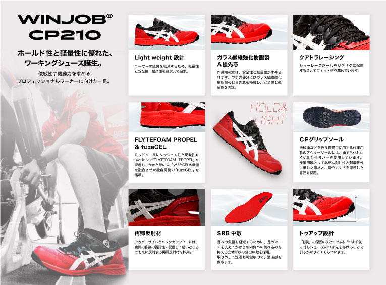 安全靴 アシックス asics ウィンジョブ CP210｜作業着・作業服の