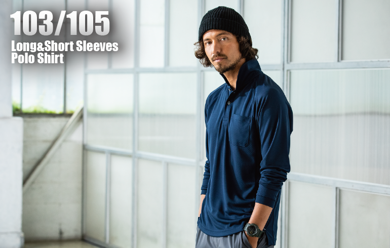 バートル 103着用イメージ画像、ストレッチ、吸汗速乾、オールシーズン対応