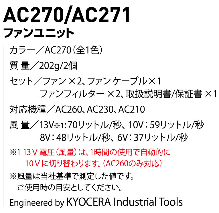 バートル AC270 ポイントその2