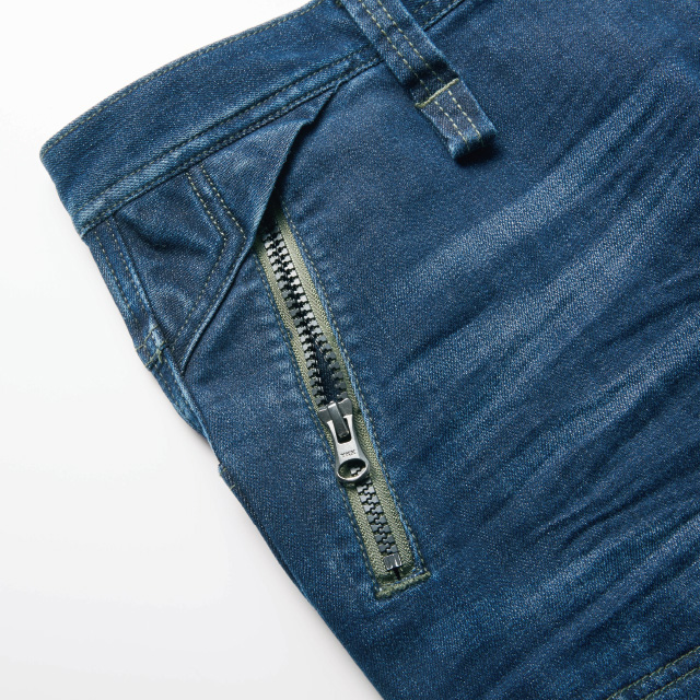 寅壱 TORAICHI 8830-219 デニムカーゴパンツ デニム作業服ストレッチ オールシーズン ポイントその1
