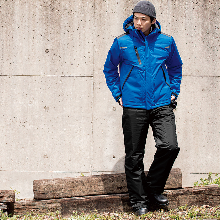 ジーベック560着用イメージ、防水性、透湿性、保温性